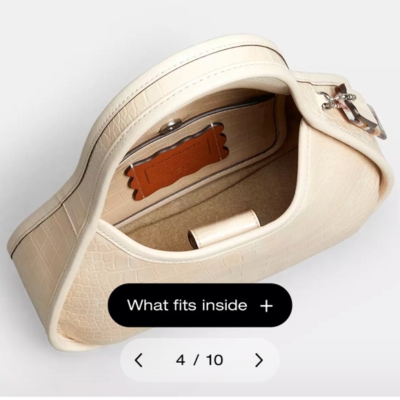 New Coach Ergo Bag In Croc-Embossed Coachtopia Leather Cloud color☁️ - Picture 4 of 4